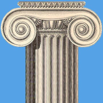The top of an Ionic column. The top of an Ionic column.