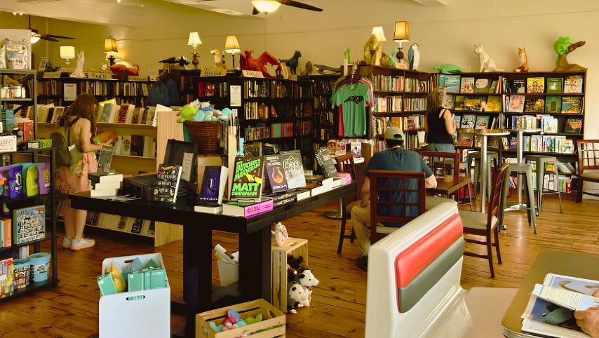 interior of a small bookstore