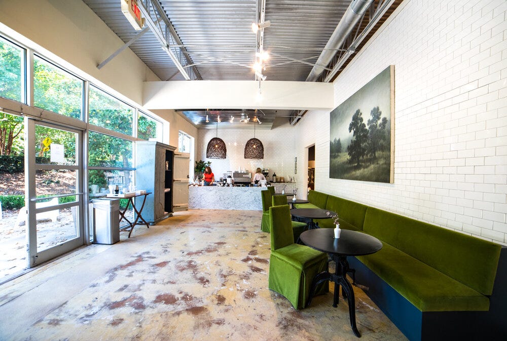 Wide-angle view of the interior of Sheep &amp; Meadow. The chairs are from  Lee Industries , for anyone curious.