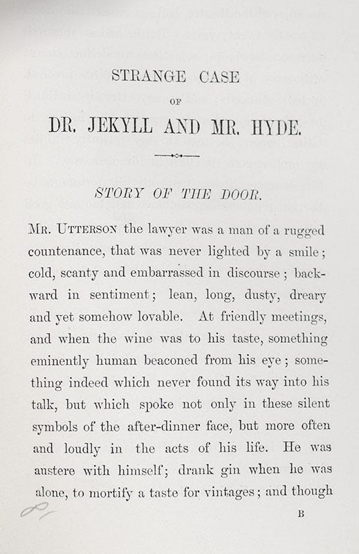 Strange Case of Dr. Jekyll and Mr. Hyde Robert Louis Stevenson First Edition Strange Case of Dr. Jekyll and Mr. Hyde Robert Louis Stevenson First Edition