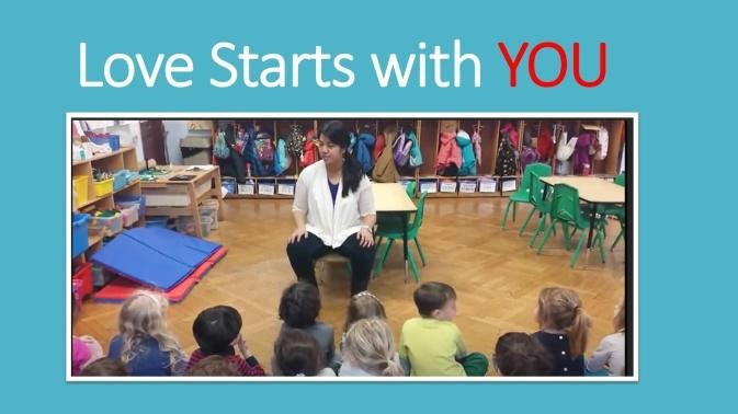 May be an image of child, standing, sitting and text that says 'Love Starts with YOU'