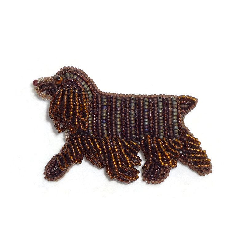 Beaded Chocolate Cocker Spaniel Brooch Pendant Etsy amazon Handmade Bead embroidery beadwork dog pet jewelry Beaded Chocolate Cocker Spaniel Brooch Pendant Etsy amazon Handmade Bead embroidery beadwork dog pet jewelry