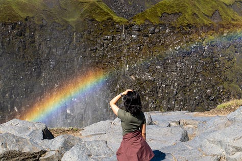 Rainbow forming, one step at a time