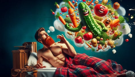 Men and cucumbers