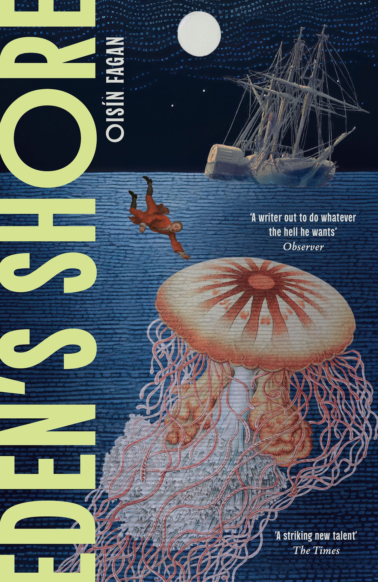Eden's Shore front cover - Angel descends into the ocean towards a giant jellyfish