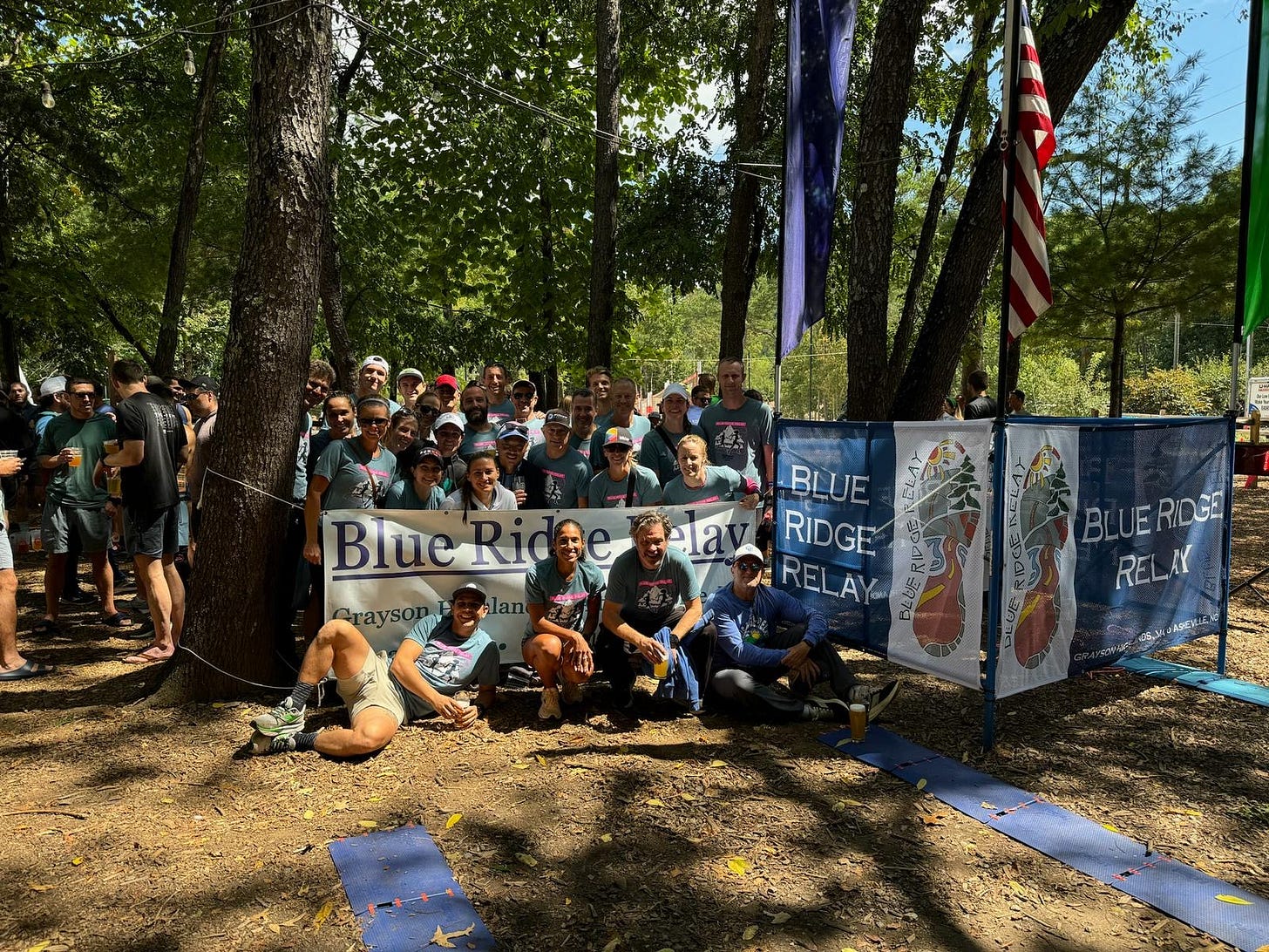 Team photo at the end of the Blue Ridge Relay