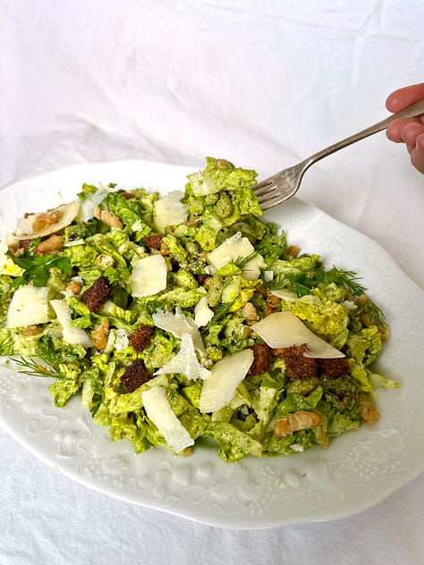 Green goddess caesar salad