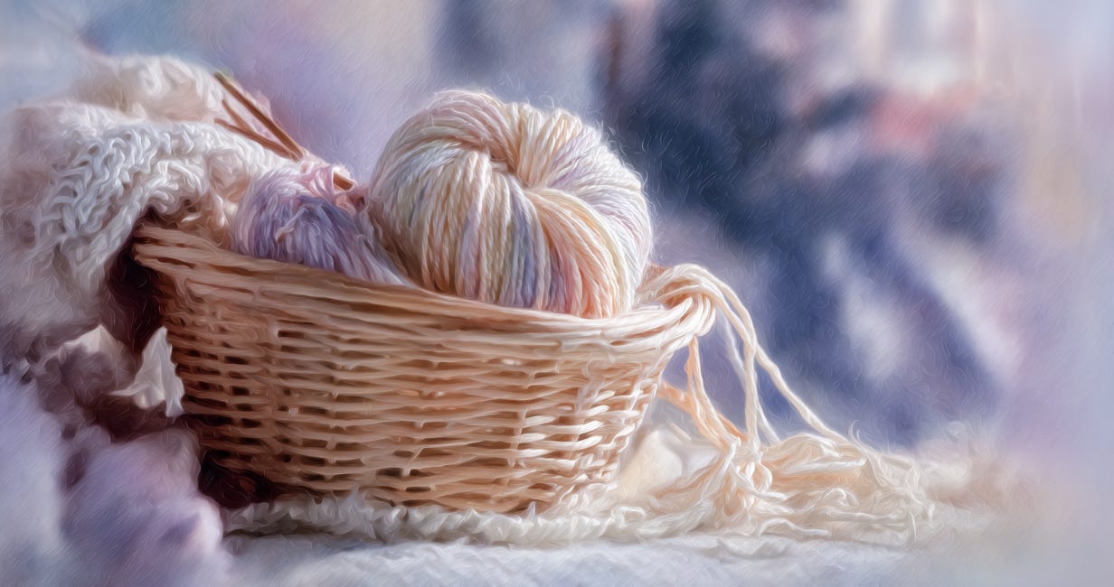 The house with cake and knitting needles