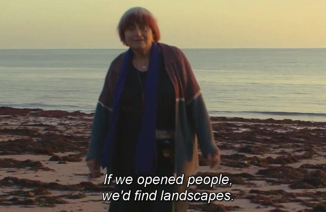 An image uploaded by trialanderror on Feb 11, 2022. May present: flash photography, beaches of agnes, agnès varda, sand, people in nature.