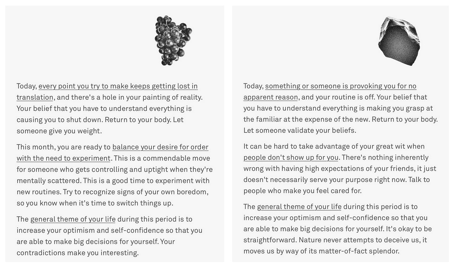 horoscope screenshots