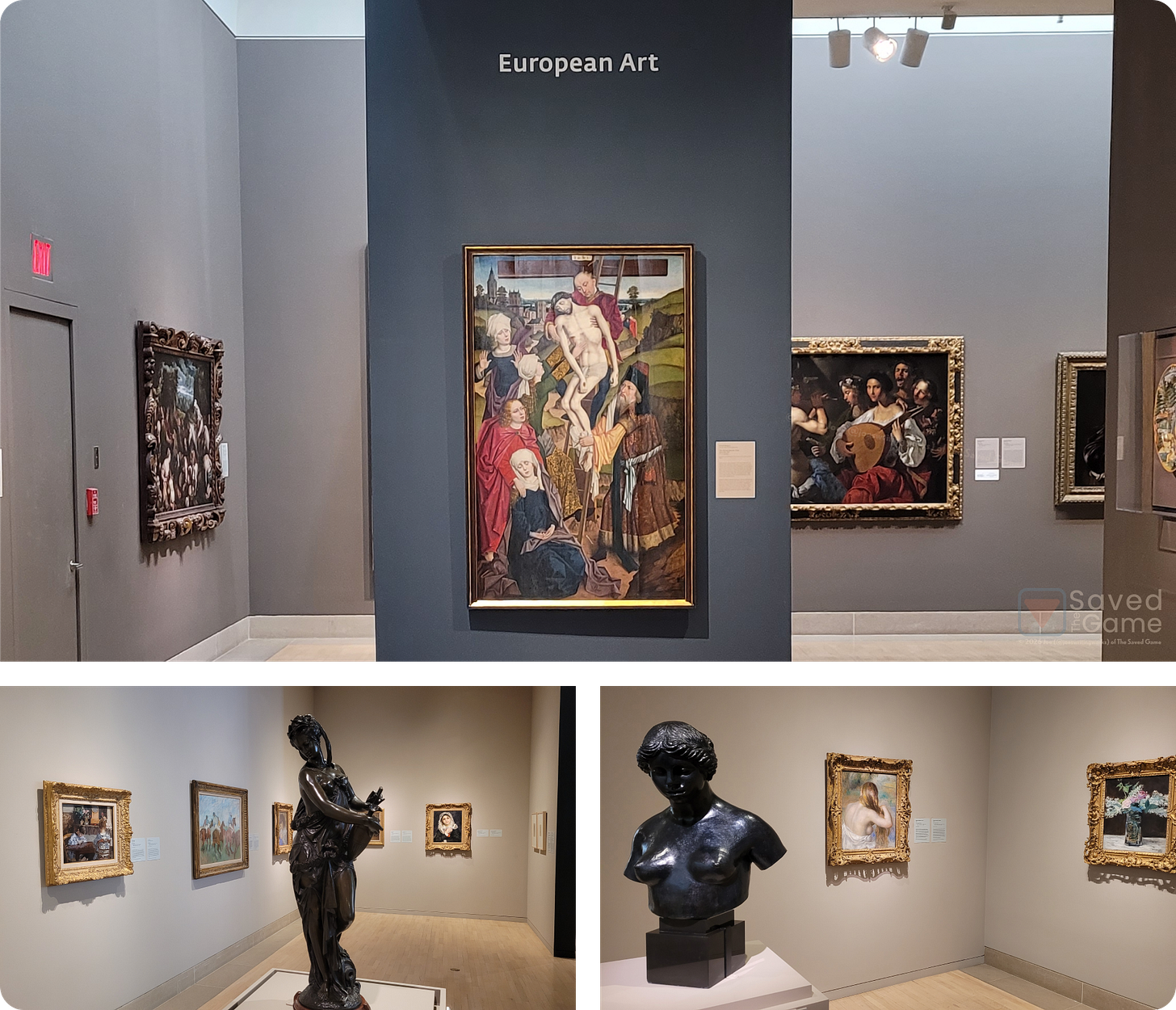 Some paintings and sculptures for the European art region
