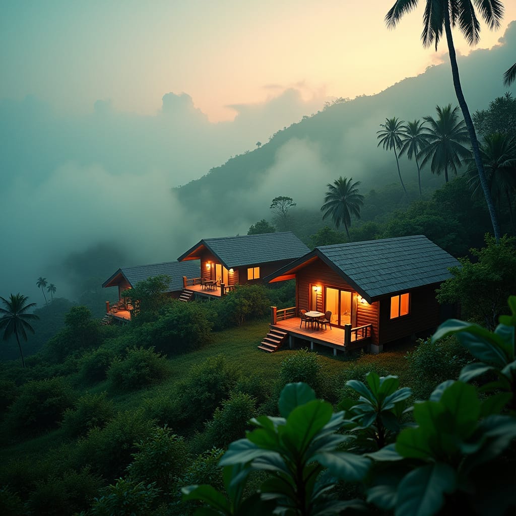 A small, rustic house constructed primarily from logs, offering a natural, eco-friendly, and durable housing option in Jamaica.