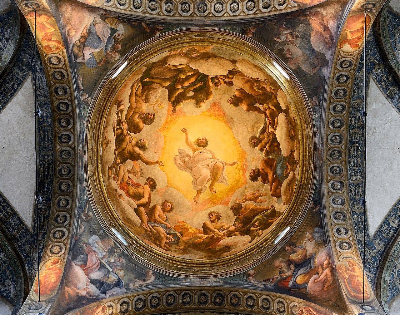 Correggio dome fresco Vision of Saint John the Evangelist Parma Correggio dome fresco Vision of Saint John the Evangelist Parma