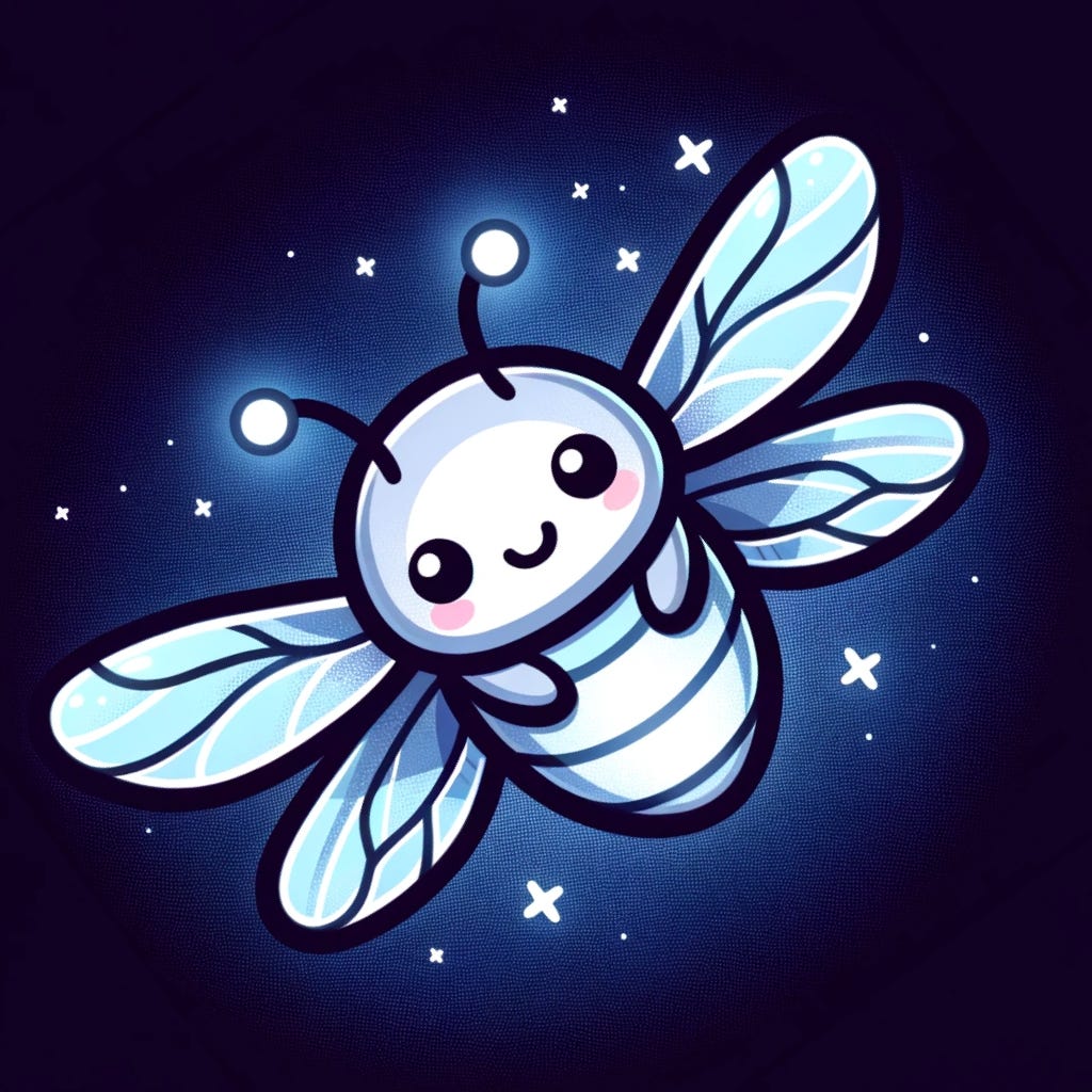 Image of a kawaii-style firefly.