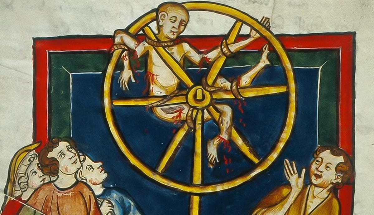 man broken on the wheel