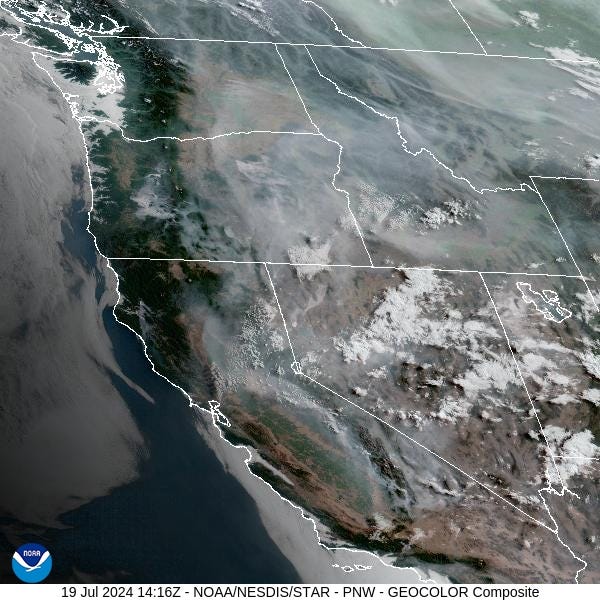 Friday morning’s satellite reveals smoke pouring into Western Montana from fires burning in and out of the state. Friday morning’s satellite reveals smoke pouring into Western Montana from fires burning in and out of the state.