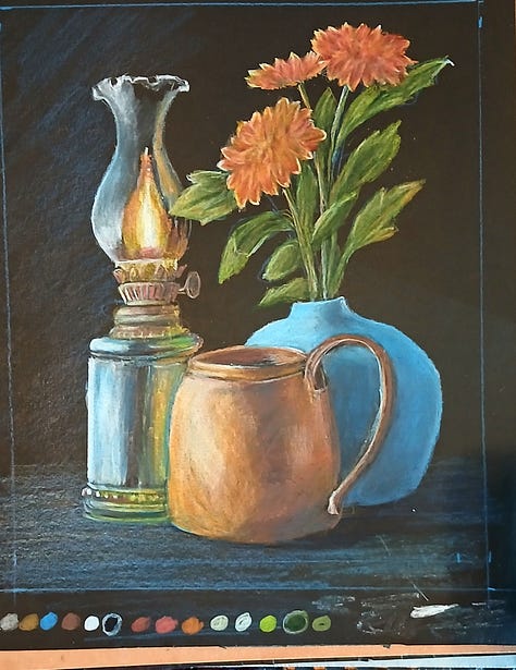 Filling in the cup, and adding detail to the rest