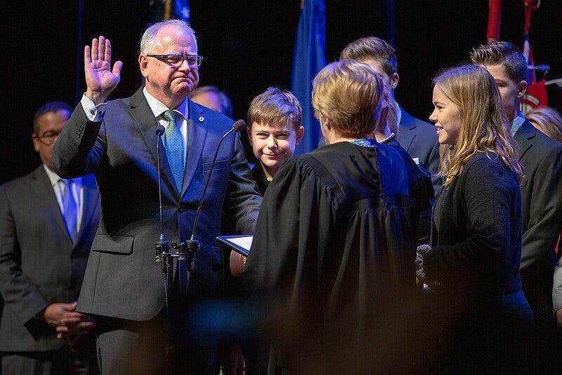 File:Tim Walz is sworn in as Minnesota's 41st governor at the Fitzgeral Theater in St Paul, Minnesota.jpg
