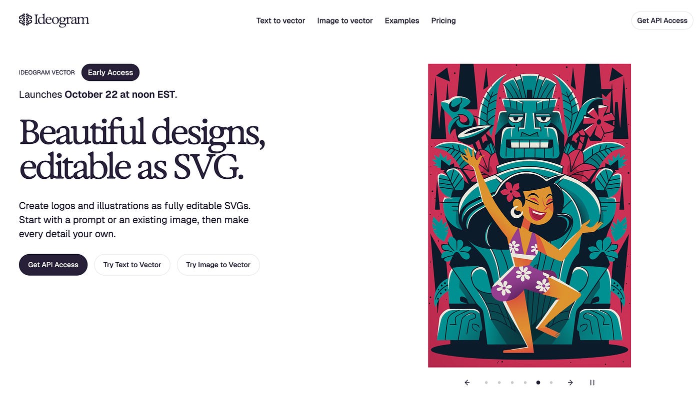 Ideogram Vector feature landing page Ideogram Vector feature landing page