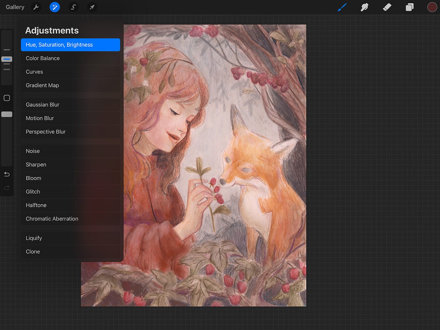 Screen shot of Procreate Screen shot of Procreate
