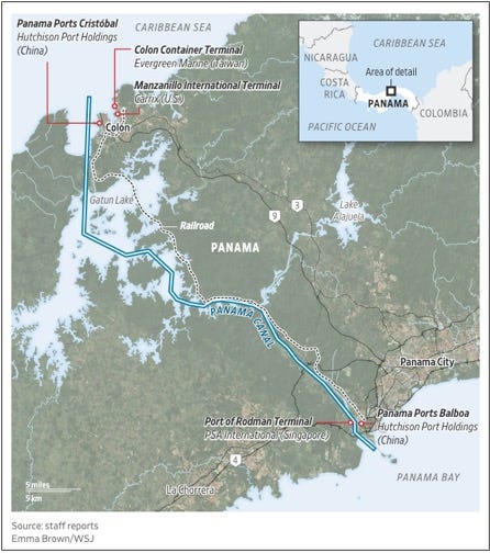 A map of panama with a blue line

AI-generated content may be incorrect.