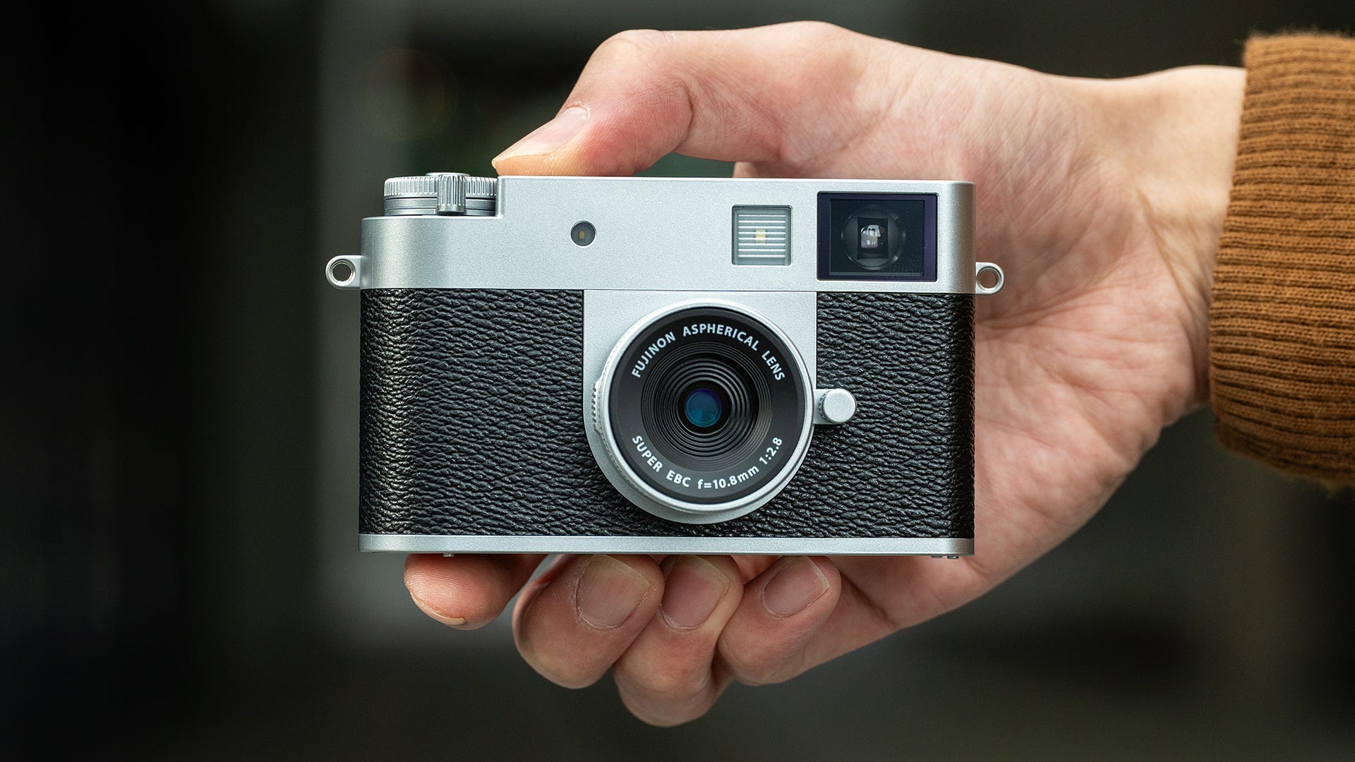Fujifilm X half camera is smaller than an iPhone, with a big