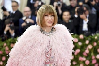Vogue editor Anna Wintour attends The Metropolitan Museum of Art's Costume Institute benefit gala on May 6, 2019, in New York. (Photo by Charles Sykes/Invision/AP, File)