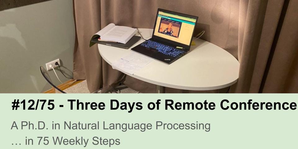 Yay, me listening to conference and workshop proceedings for three days from my small apartment in Frankfurt.