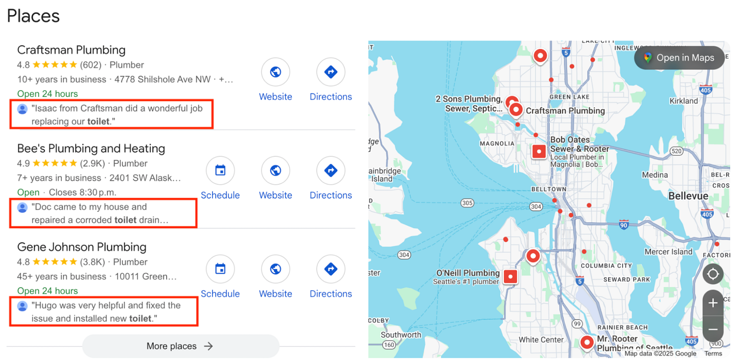 Plumbing Google review justifications Plumbing Google review justifications