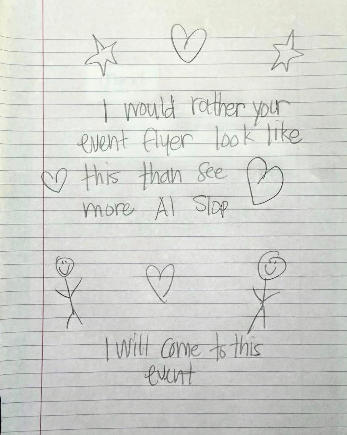 May be a doodle of heart and text that says 'ه ۱ would rather your event Ayer look like V this than see B more ١A Slop ٧ Will come eent This this' May be a doodle of heart and text that says 'ه ۱ would rather your event Ayer look like V this than see B more ١A Slop ٧ Will come eent This this'