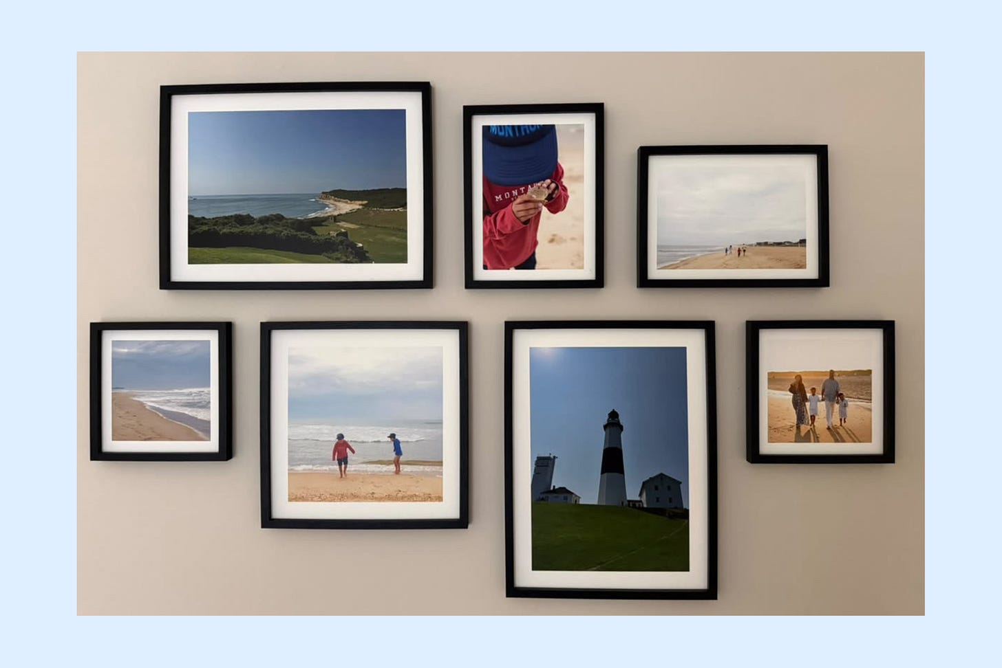 A client submitted this photo of their photo collage wall including my photos A client submitted this photo of their photo collage wall including my photos