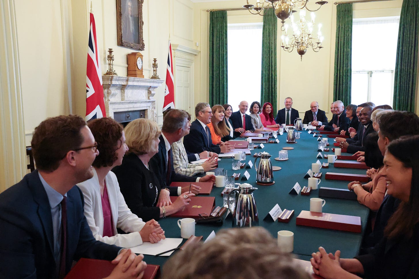 Prime Minister Keir Starmer's first Cabinet meeting. Prime Minister Keir Starmer's first Cabinet meeting.