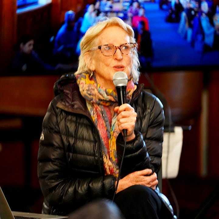 Gallery of photos of speaker Ellen Bernstein on left and the cover of her book on right.