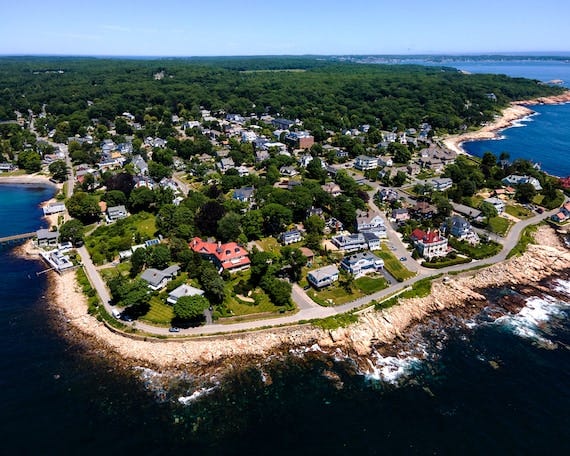 Magnolia Coast Gloucester Massachusetts 16" X 20" Frameable Aerial  Photograph