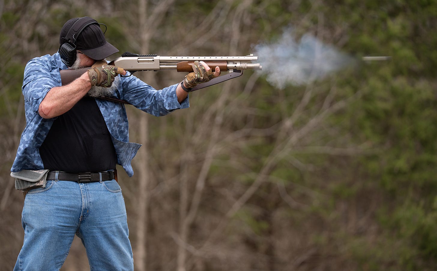 May be an image of skeet shooting