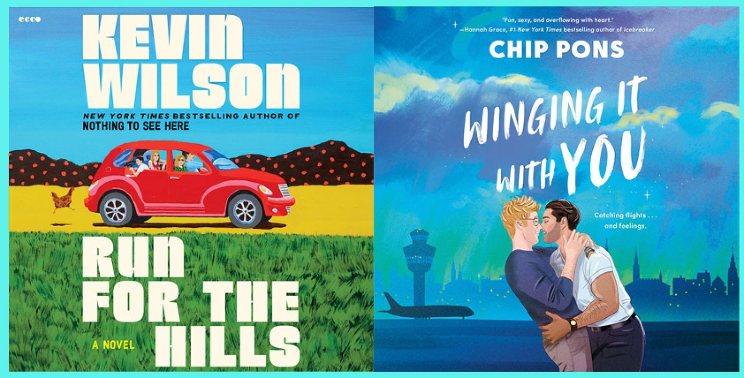 book covers: Run for the Hills; Winging it with You