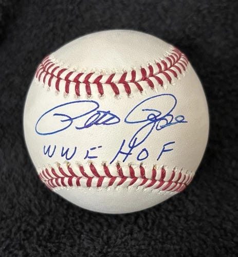 Pete Rose WWF HOF  Insc Signed Autographed Baseball WWE HALL OF FAME Rare