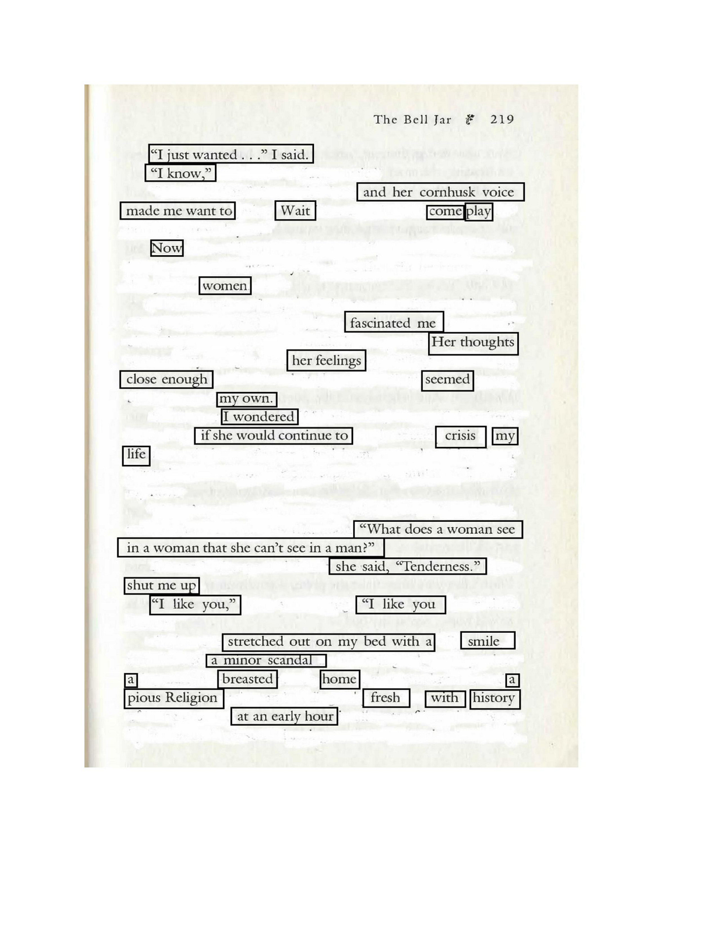 Today's poem is a visual erasure. Today's poem is a visual erasure.