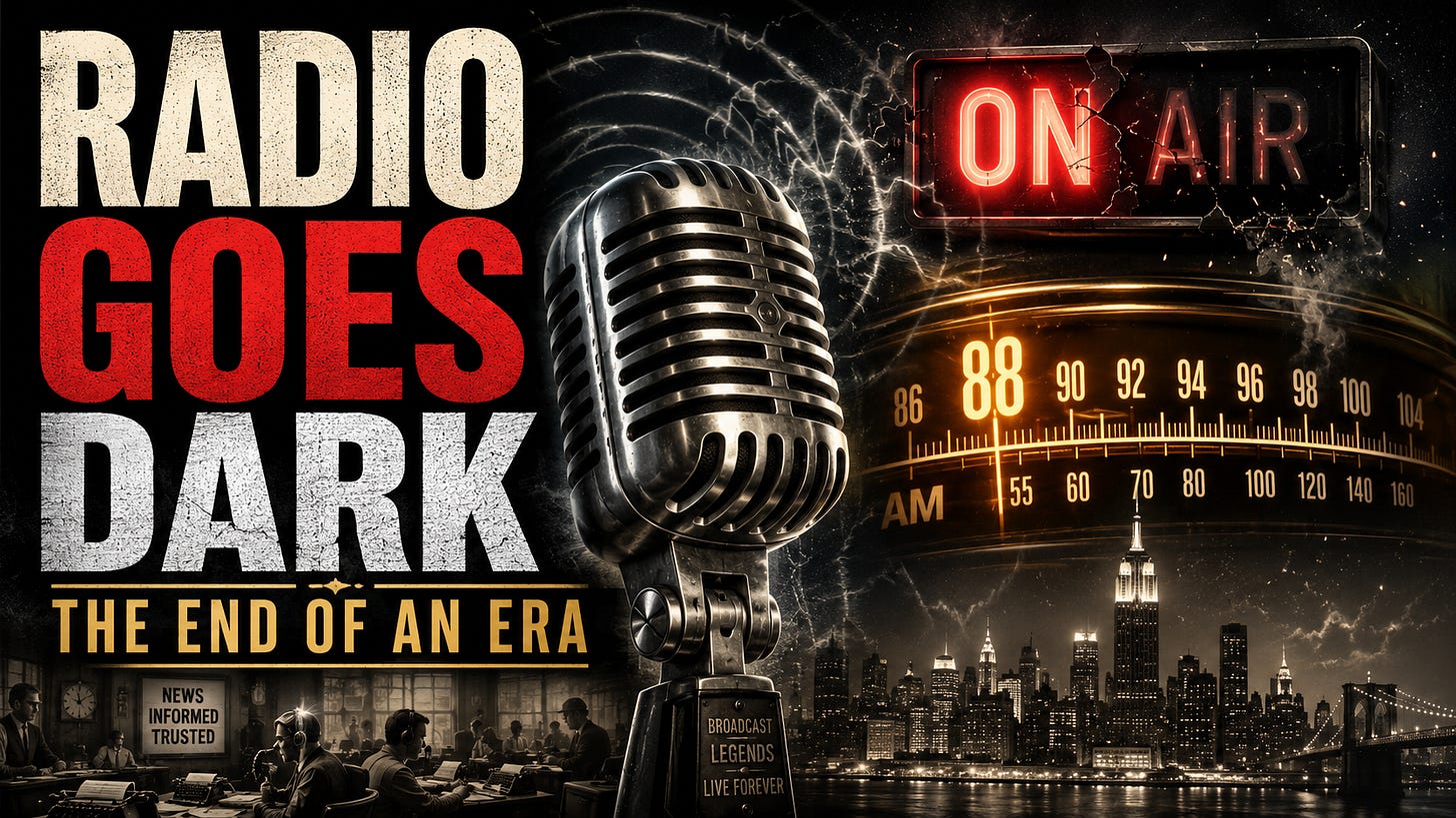 CBS Radio News Signs Off: May 22 ends nearly a century of Murrow-era broadcast journalism and America’s shared AM news culture.