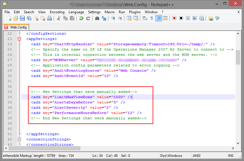 Codice XML del file web.config Codice XML del file web.config