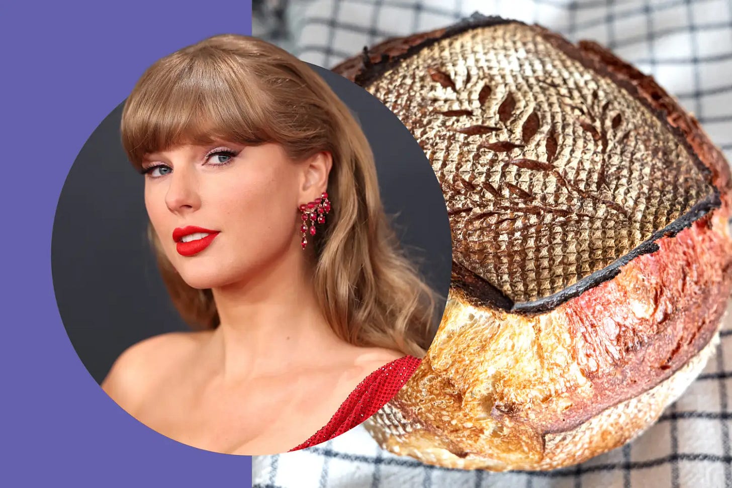 Taylor Swift and a loaf of artisan bread