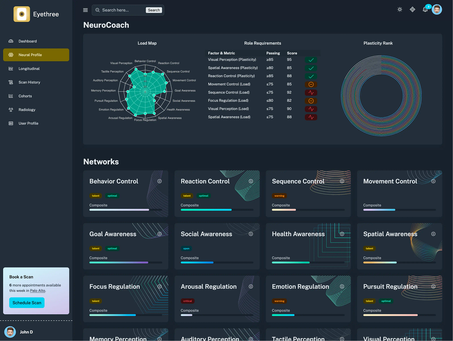 Screenshot of the E3 Profile app