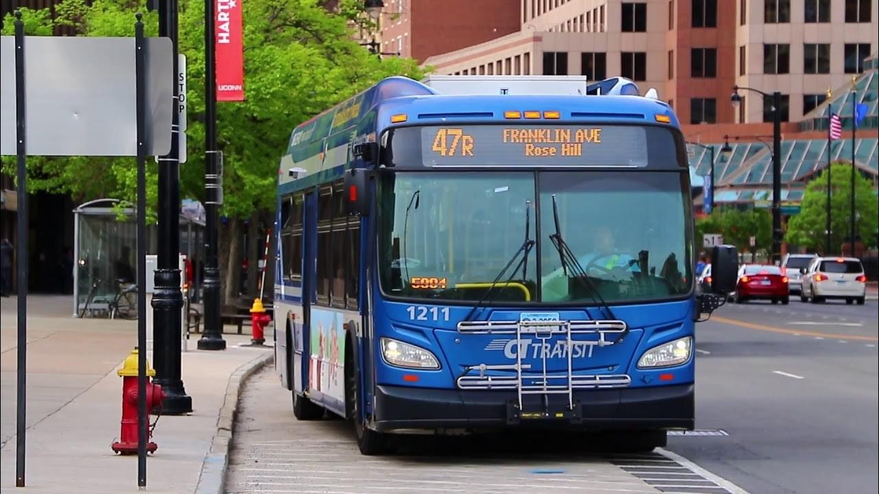 CT Transit 2012 New Flyer XDE40 "Xcelsior" Hybrid 1211 On The 47R - YouTube