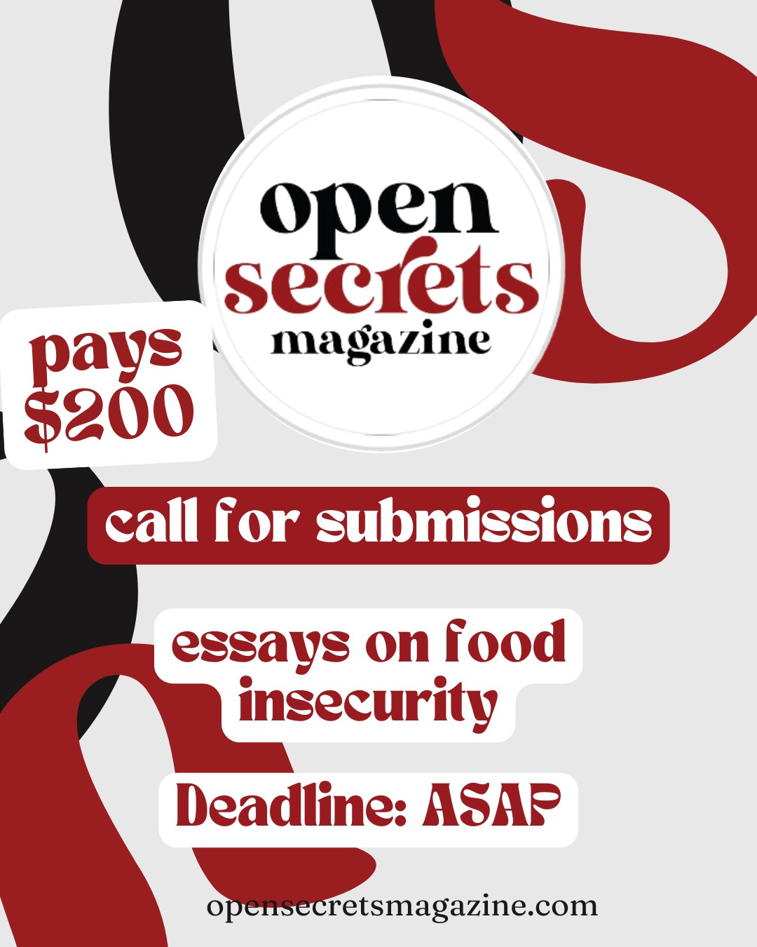 open secrets magazine pays $200 call for submissions personal essays food insecurity opensecretsmagazine.com open secrets magazine pays $200 call for submissions personal essays food insecurity opensecretsmagazine.com