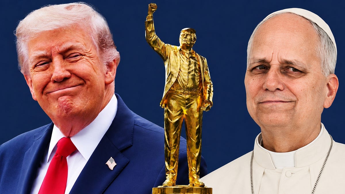 MAGA clergy bless 22-foot gold Trump statue at Doral