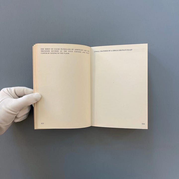 Lawrence Weiner: Works, Anatol AV und Filmproduktion, Hamburg, 1977 [Saint-Martin Bookshop, Bruxelles-Brussel. © Lawrence Weiner]