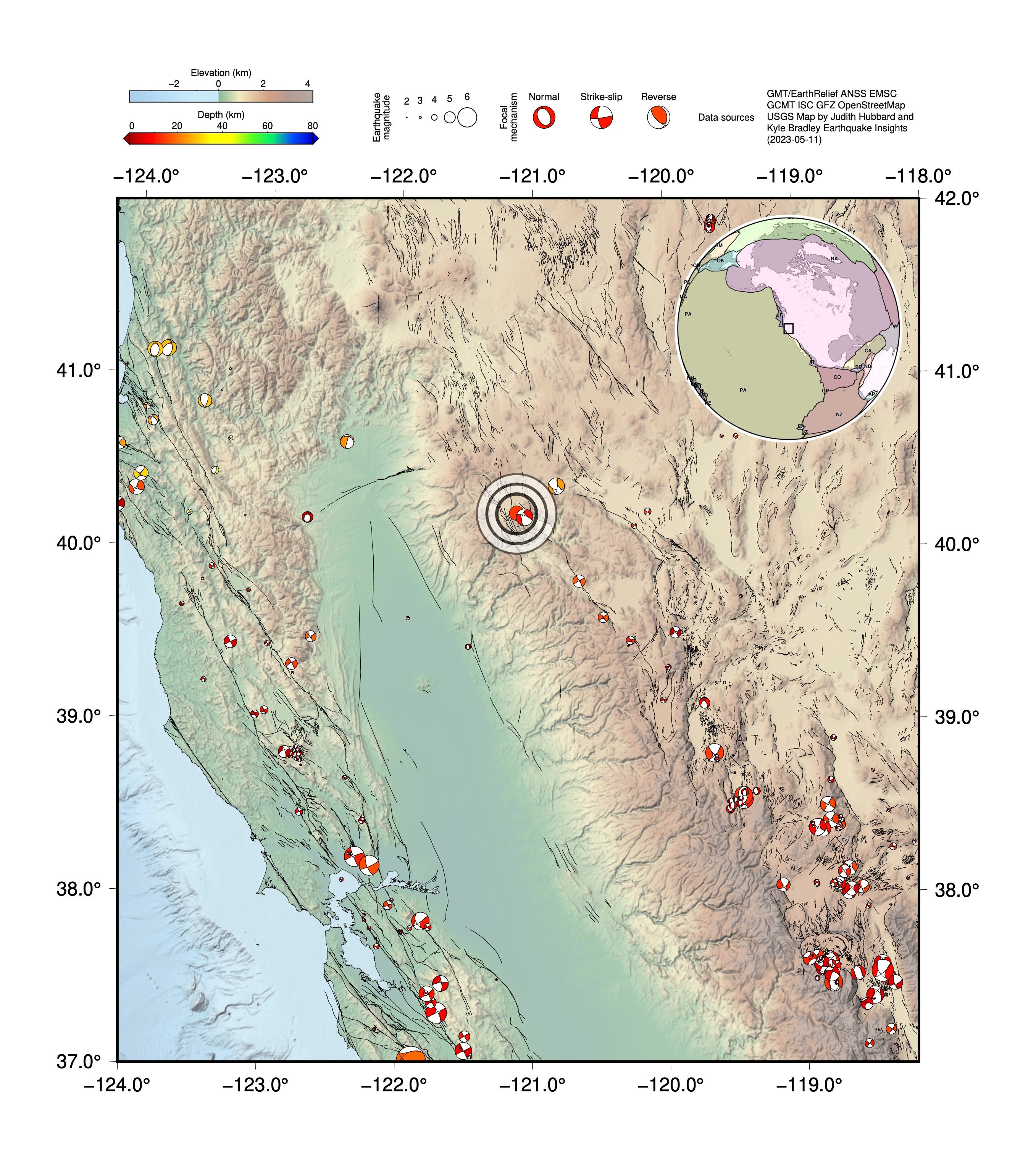 M5.5 earthquake in California occurred at northwestern edge of