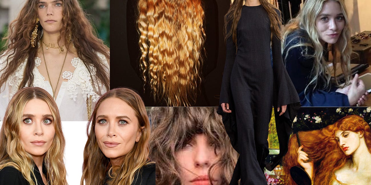 In pursuit of Olsen-esque, pre-Raphaelite hair