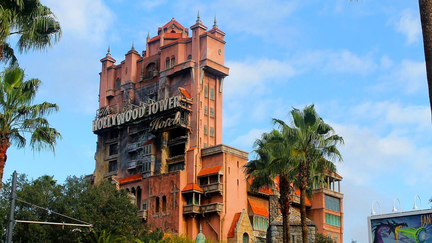 The Hollywood Tower Hotel at Disney's Hollywood Studios, before this year's refresh. Image: Jake Toczek via Wikimedia Commons