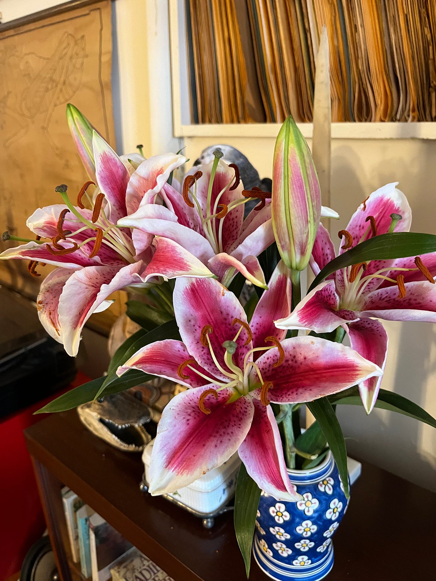 A bouquet of Stargazer Lilies